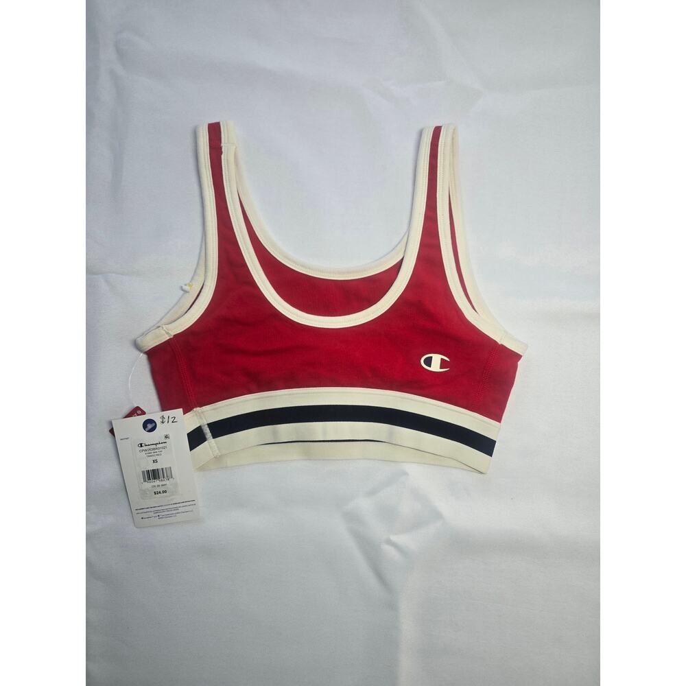 Champion Iconic Bra Top Sports Bra Red Logo - Picture 2 of 3